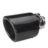 Universal 2" 54-101Mm Glossy Black Carbon Fiber Car Exhaust Tip End Pipe Muffler