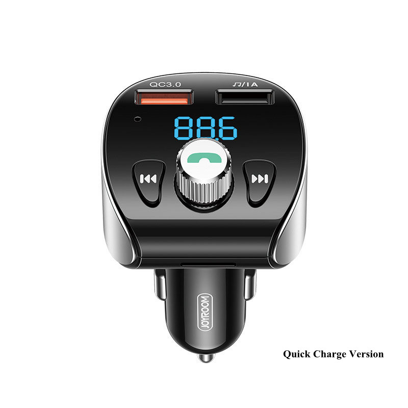 Joyroom Fast Car Charger Bluetooth 5.0 Handsfree Car Kit Audio MP3 Player with QC3.0 Dual USB Adapter FM Transmitter Modulator