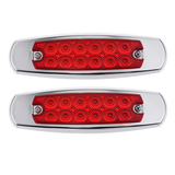 2PCS 12 LED Side Marker Clearance Light Sealed Flood Fish Shape for Truck Trailer RV 12-24V