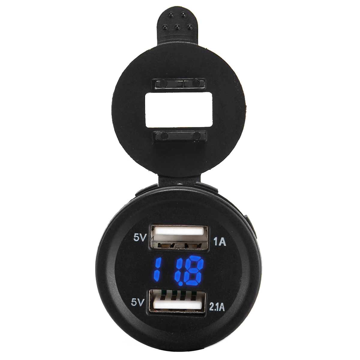 12V-24V 3.1A Dual USB Charger Socket Adapter Voltage Voltmeter for Motorcycle Car Boat Marine