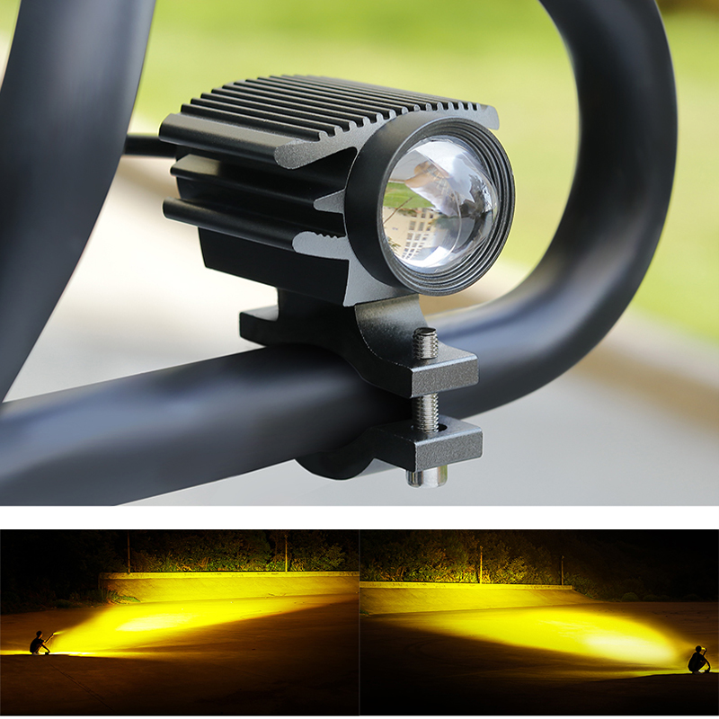35W 3500LM White&Yellow Motorcycle LED Light Headlight Spotlight Super Bright Working Spot Light Motorbike Fog Lamp Electric Bicycle Auxiliary