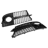 1 Pair HONEYCOMB Front Grille Fog Light Frame Cover Black for AUDI TT MK2 S-LINE TTS 2011-2014 - Auto GoShop