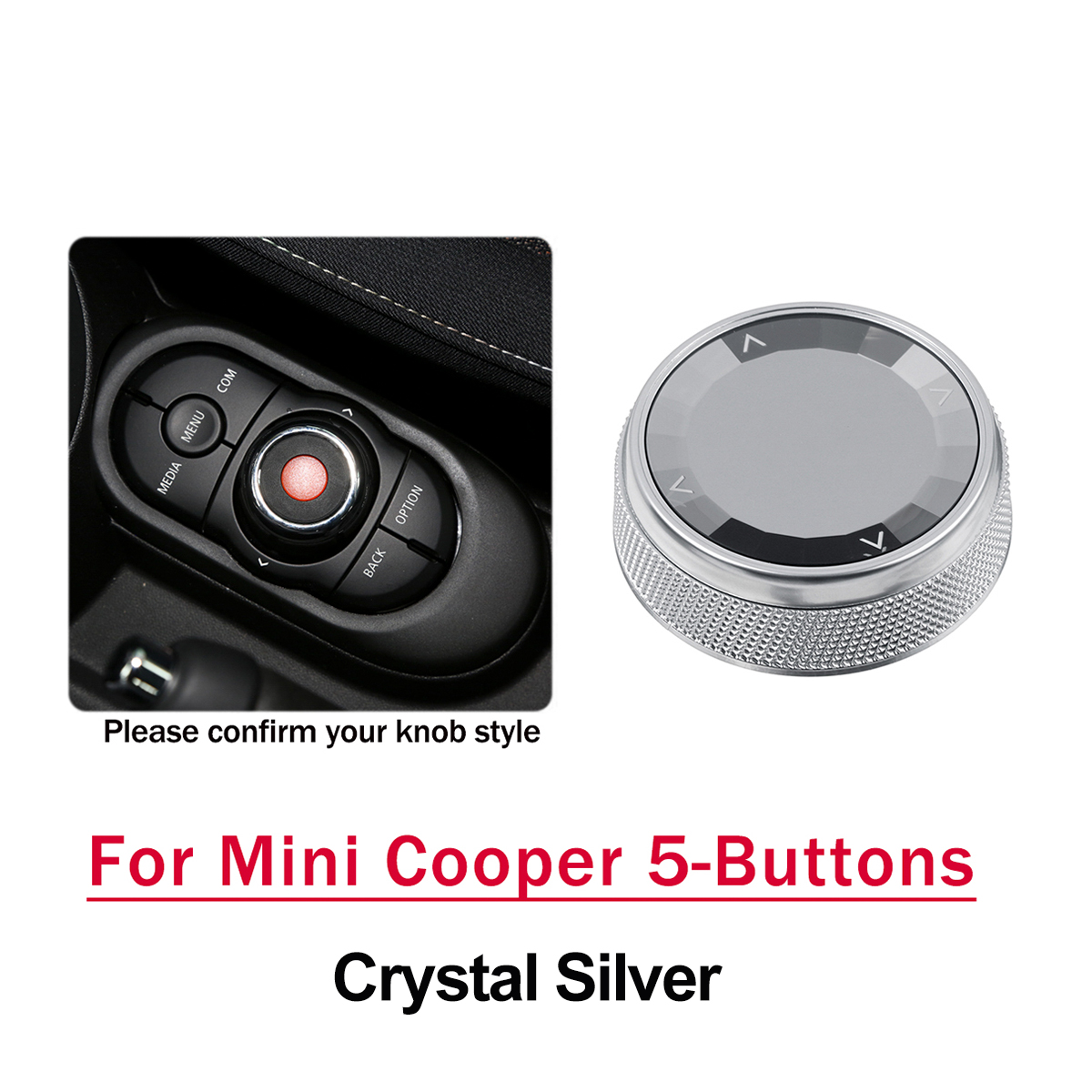 Car Multimedia Button Knob Cover for BMW Mini Cooper 5-Buttons