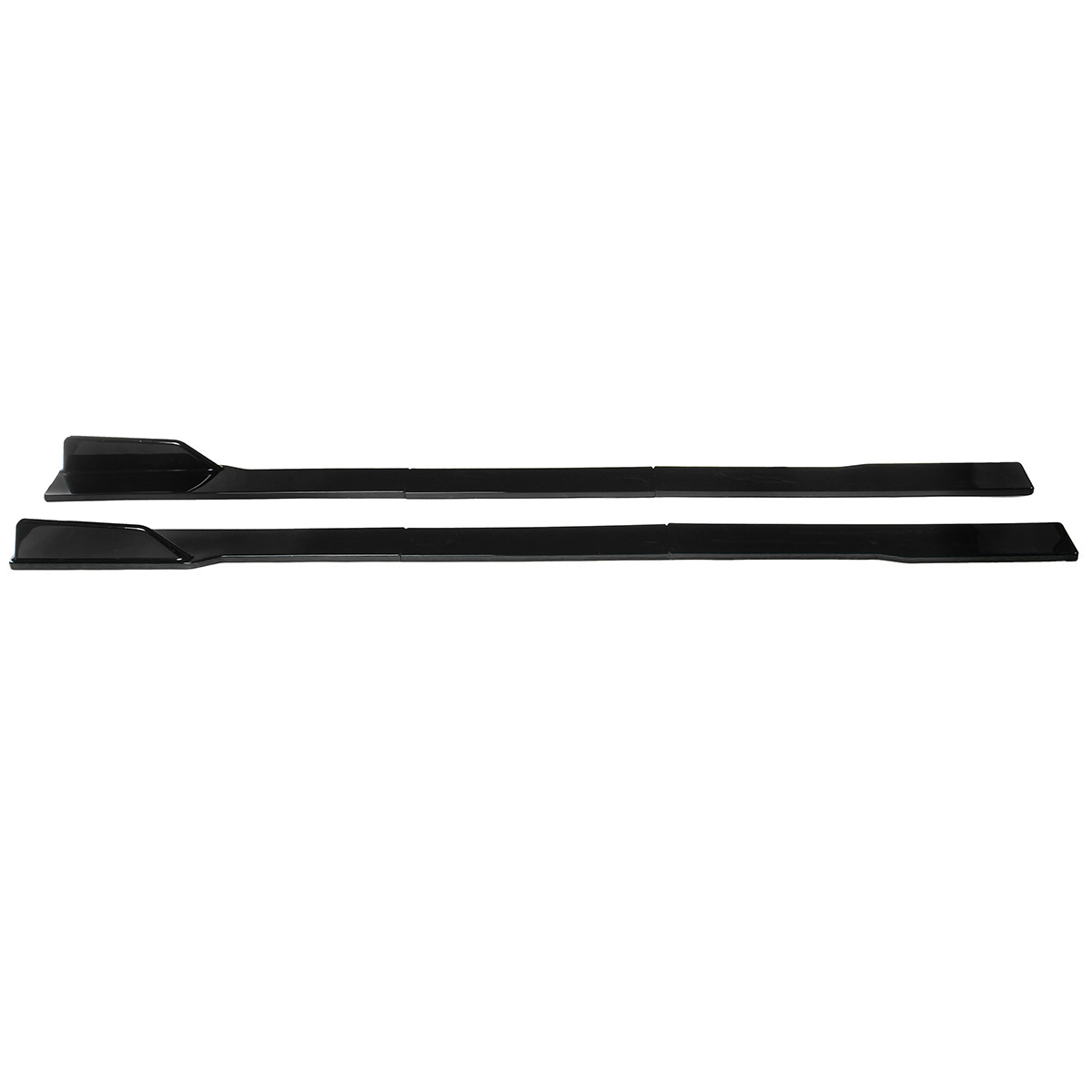 78.7 Inch Universal Car Three-Section Carbon Fiber Side Skirts Extensions Splitters Black Line