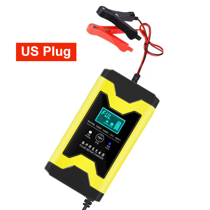 12V 6A Pulse Repair Charger with LCD Display for Motorcycle Car