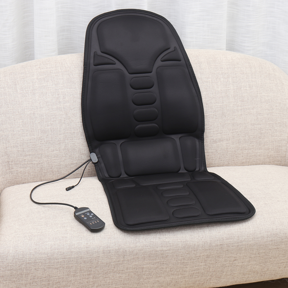 8 Modes Car Seat Heating Massage Cushion Home Office Chair Back Neck Waist Pad - Auto GoShop