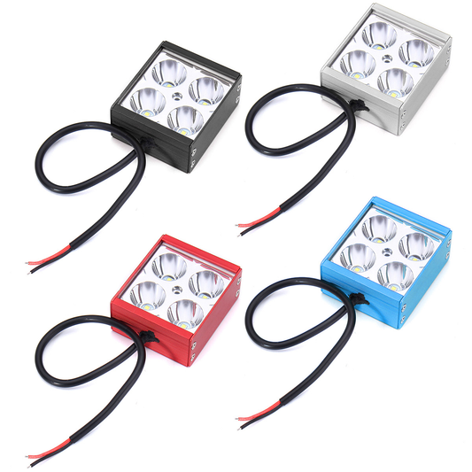 3Inche 4LED DC12-24V 12W 2200LM Waterproof Motorcycle Front Bumper Lights Car Network Lights White Light - Auto GoShop