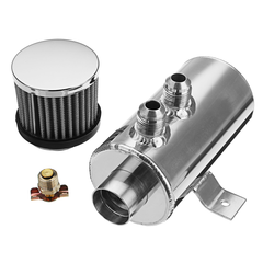 Black/Silvery 10 an Oil Catch Can with Breather Filter Brushed Baffled Aluminum Pump