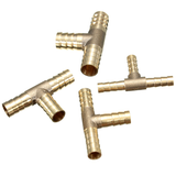 6Mm / 8Mm / 10Mm / 12Mm Brass T Piece 3 Way Fuel Hose Joiner Connector for Air Oil Gas