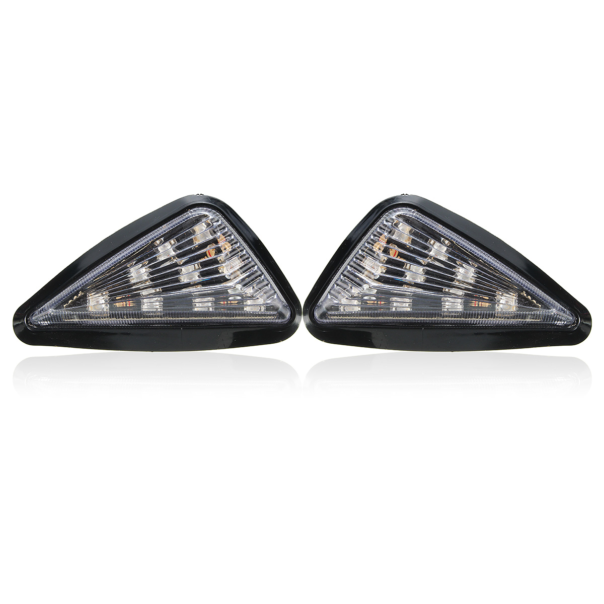 Pair Motorcycle 11 LED Turn Signals Lights Indicators Triangle Abmer