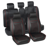 5PCS Universal Car Seat Covers Full Set Waterproof PU Leather Covers Front Rear Split Bench Protection Easy Install Fit Auto Truck Van SUV - Auto GoShop