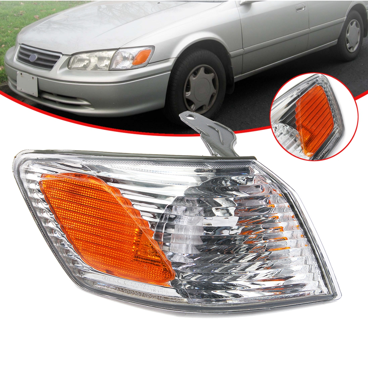 Front Right Side Marker Lights Parking Corner Turn Signal Lamp Cover for Toyota Camry 2000-2001