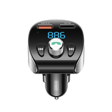 Joyroom Fast Car Charger Bluetooth 5.0 Handsfree Car Kit Audio MP3 Player with QC3.0 Dual USB Adapter FM Transmitter Modulator