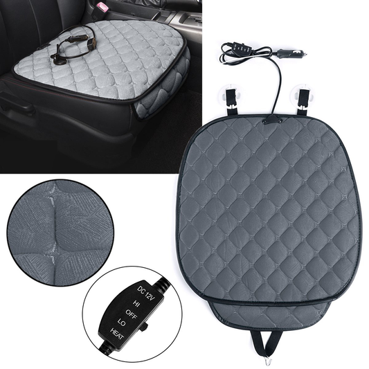 12V Polyester Fiber Car Heated Seat Cushion Seat Warmer Winter Household Cover Electric Heating Mat - Auto GoShop