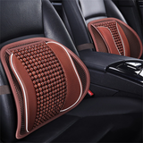 Universal Car Back Support Chair Cushion Massage Lumbar Support Waist Cushion Mesh Cushion Pad Wood Bead Pad for Car Office Home - Auto GoShop