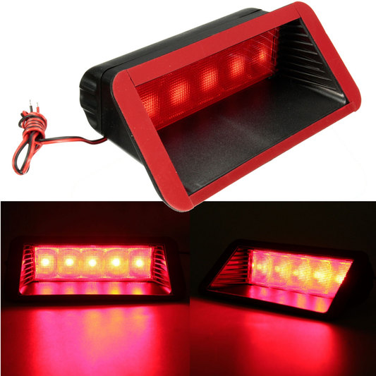 12V Car 5 LED Warning Rear Tail 3Rd Third Brake Stop Light High Mount Lamp Red