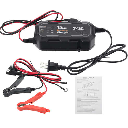 Portable 12V Auto Battery Charger Maintainer for Car Motorcycle Outdoor