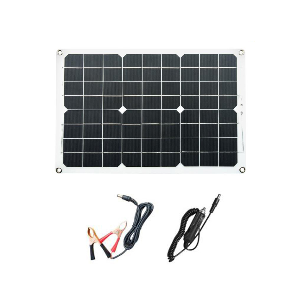 18W Solar Panel Dual 5V/12V USB with 12V/24V 30A Solar Charge Controller LCD Display Waterproof for Car Yacht RV Battery Charger