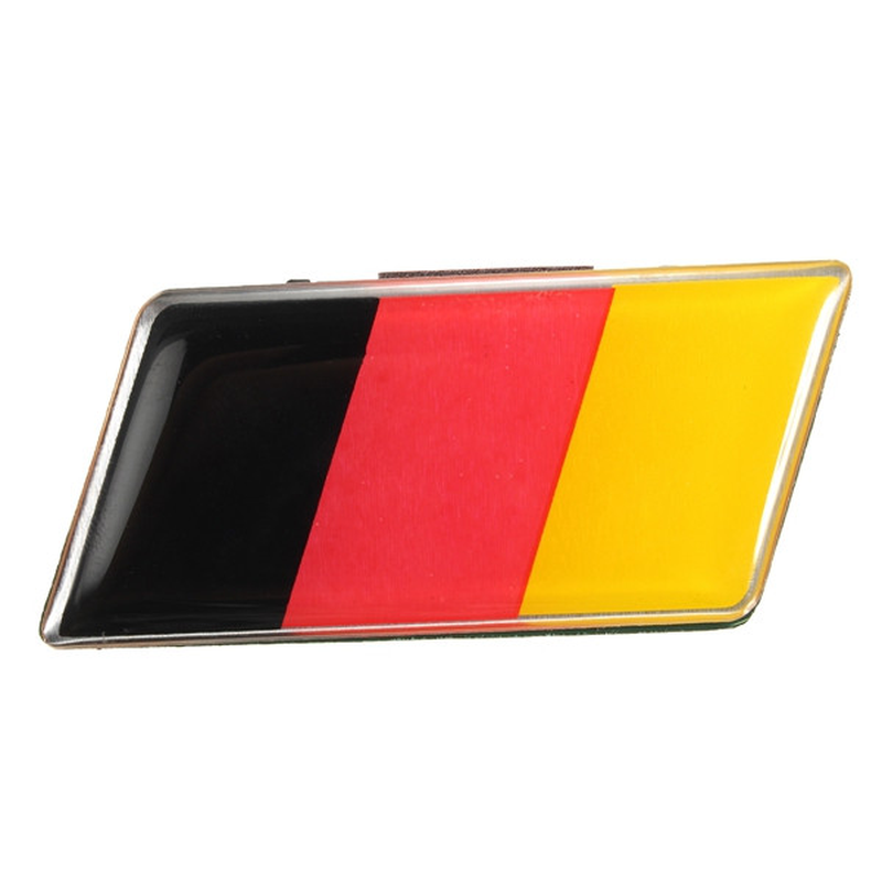 Aluminium German Germany Flag Badge Grille Emblem Car Sticker Decal Universal Decoration - Auto GoShop
