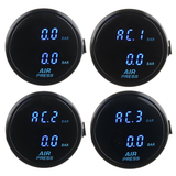 52Mm Air Pressure Gauge Bar Dual Digital Display Air Ride Meter with Sensor Blue LED