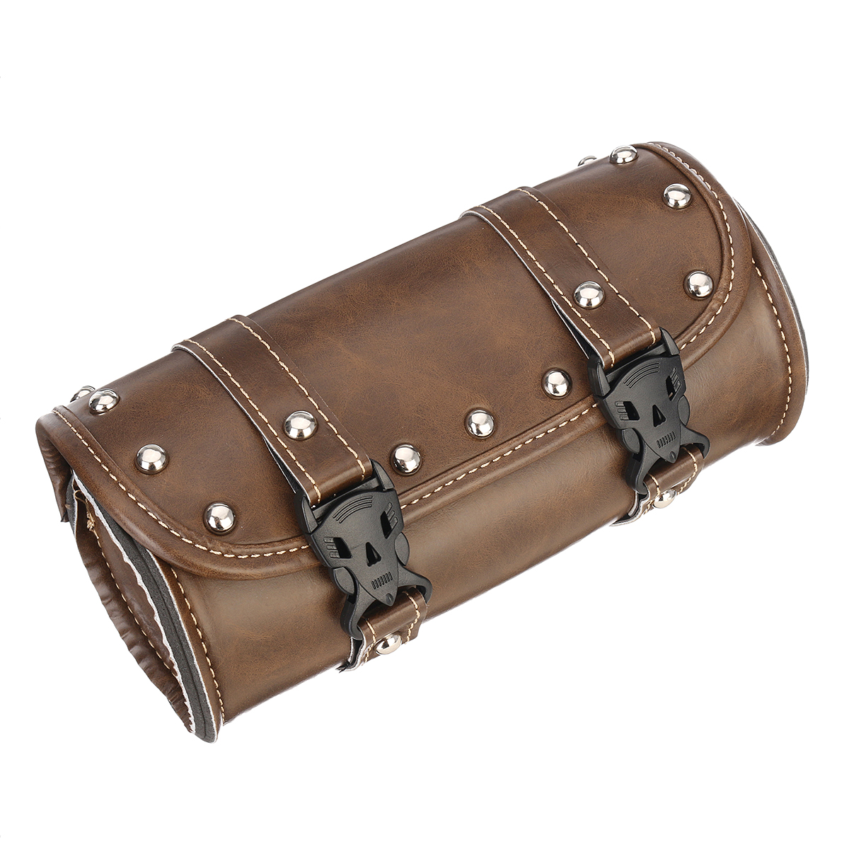 Leather Motorcycle Front Fork Tool Bag for Harley/Softail/Sportster/Dyna Brown