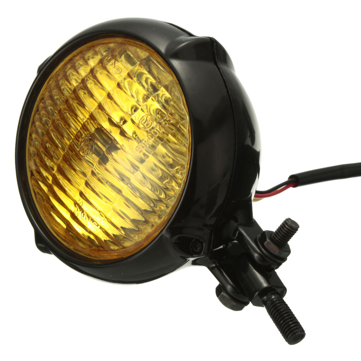 4 Inch 35W 12V Motorcycle Headlight H4 Amber Light Headlamp for Harley Bobber Chopper - Auto GoShop
