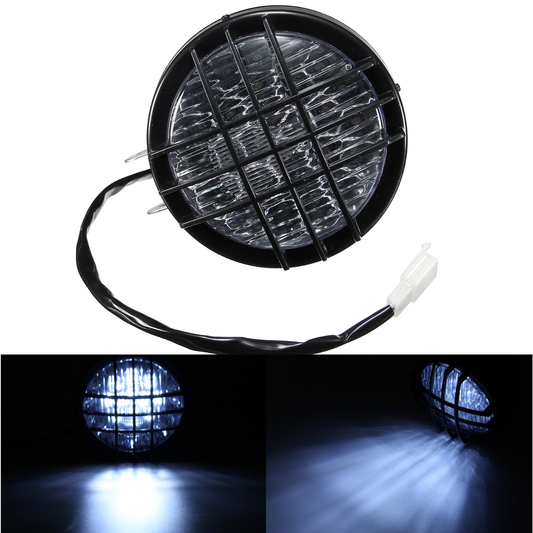 5Inch LED Motorcycle Grill Headlight Headlamp Light for Harley Chopper Bobber - Auto GoShop