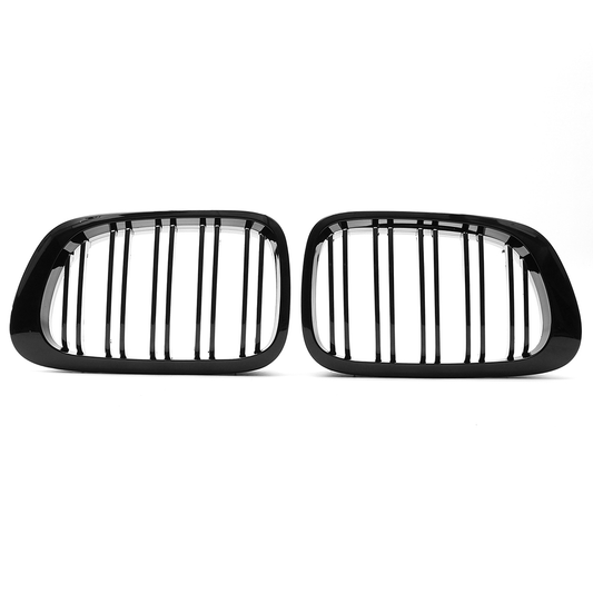 Car Front Right & Left Gloss Black Frontgrills for BMW E46 1998-2001