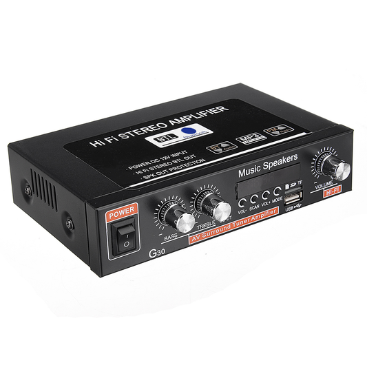 12V/220V 300W 2CH Hifi Audio Stereo Power Mini Digital Amplifier Amp Bass Bluetooth Car Home