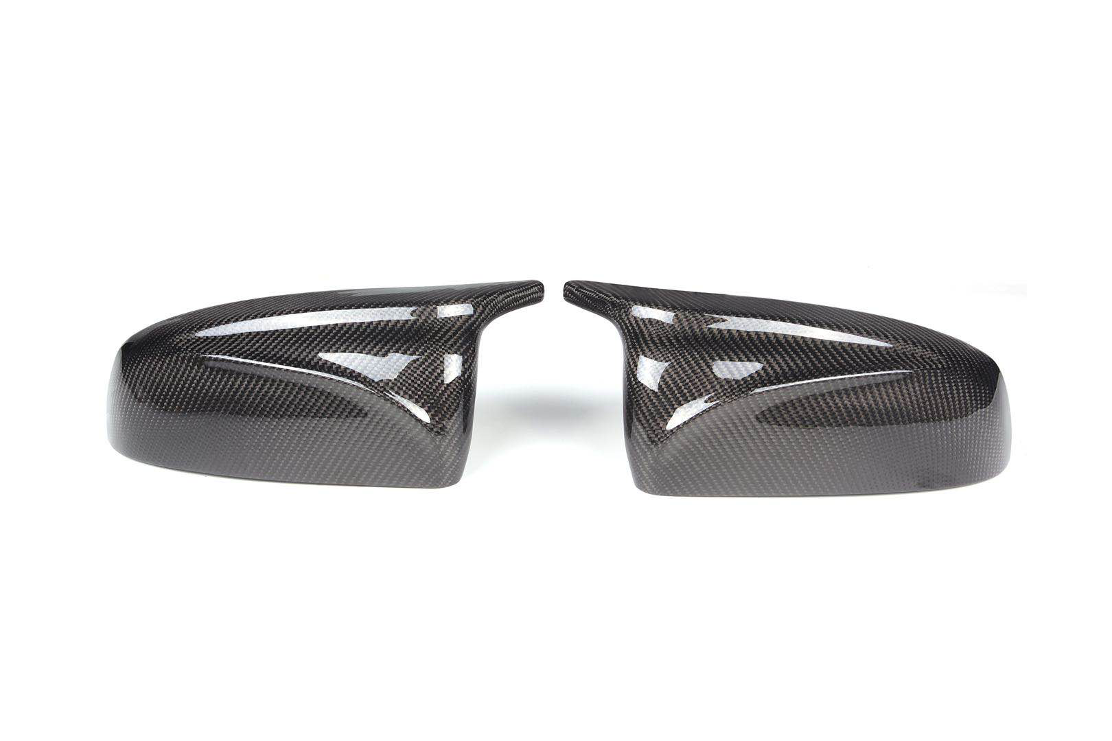 2Pcs Car Real Carbon Fiber Rear View Mirror Caps Covers Replacement Left & Right for BMW X5 X6 E70 E71 2007-2013