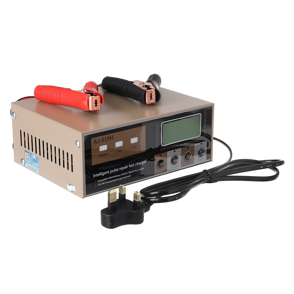 20A 12V/24V Smart Automatic Motorcycle Car Battery Charger Pulse Repair Lead-Acid Battery Charging