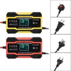 12V 24V 10A Full Automatic Battery Charger LCD Display Power Pulse Repair Charge for Car Motorcycle