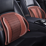 Universal Car Back Support Chair Cushion Massage Lumbar Support Waist Cushion Mesh Cushion Pad Wood Bead Pad for Car Office Home - Auto GoShop