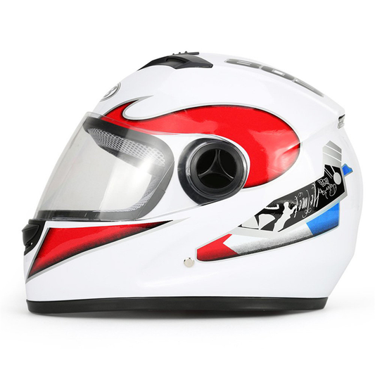 BYB Motorcycle Full Face Helmet HD Anti-Fog Lens Breathable Unisex Universal with Neck Protection - Auto GoShop