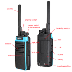 FEDEJIE GT-828 8W 4800Mah Handheld Walkie Talkie 400-470Mhz 16 Channnel Support Alarm Function for Hiking Civilian Intercom