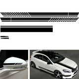 Universal Car Stripe Skirt Racing Body Side Roof Hood Decal Sticker for All Car - Auto GoShop