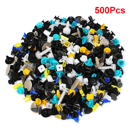 500Pcs Universal Mixed Auto Fastener Car Bumper Door Panel Fender Liner Clips Retainer Fastener Rivet - Auto GoShop