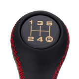 5 Speed Leather Gear Shift Knob Stick Manual Shift Lever Black/Red with Adapter for MAZDA - Auto GoShop