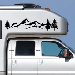 100X20Cm Car Sticker Graphics Decal Snowy Mountain Range for Camper Van Motorhome Caravan - Auto GoShop