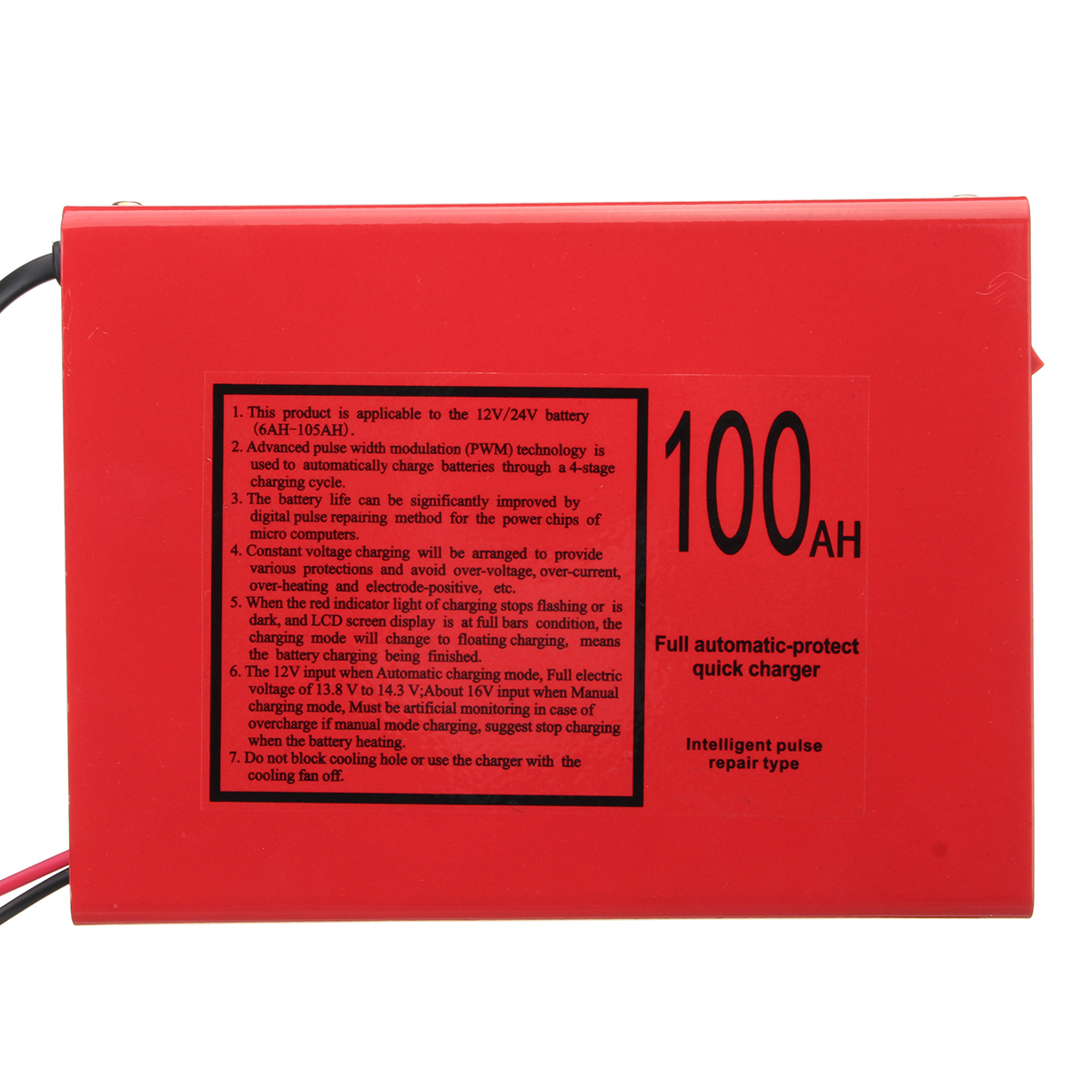 12/24V 10A 140W Car Motorcycle Lead Acid Red Battery Charger Full Automatically