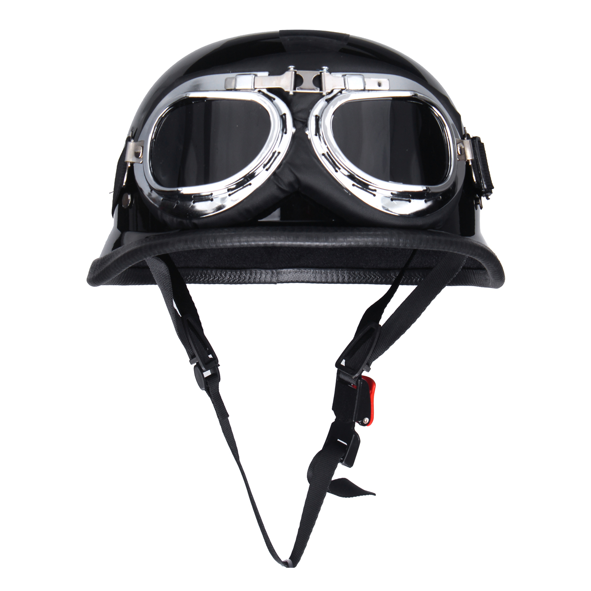 Retro Vintage Motorcycle Bike Riding Half Face Breathable Helmet with Goggles