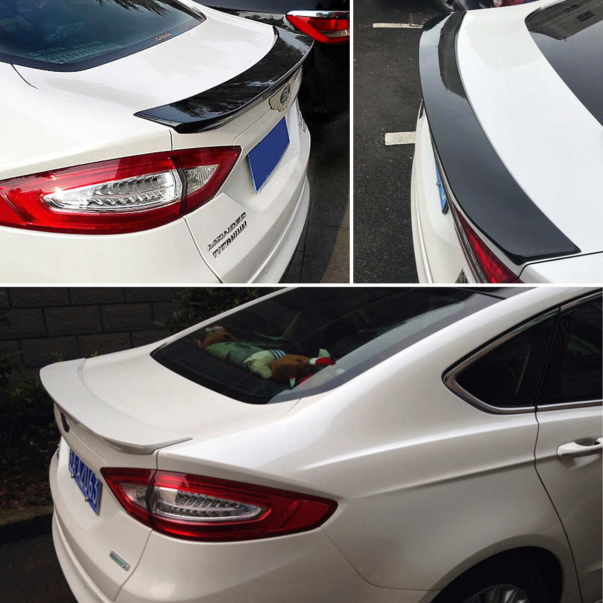 Unpainted ABS Plastic Black Trunk Spoiler Lip Flying Wing Car Tail Fit for Ford Mondeo 2013-2018