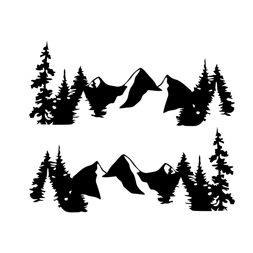 2Pcs Snow Mountain Sidy Body Decal Vinyl Sticker for off Road Camper Van Motorhome Boat Yacht Car Universal - Auto GoShop