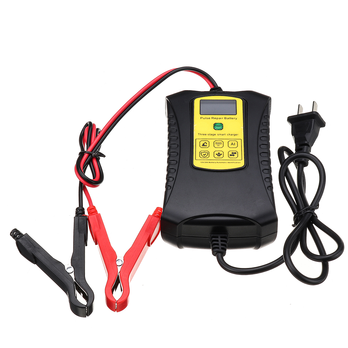 12V/24V 10-100AH 60W Pulse Repair Lead-Acid Battery Three-Stage Smart Charger