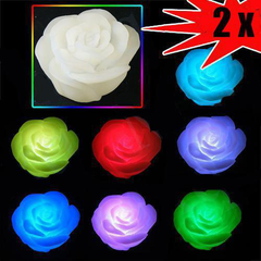 2 X New Rose Flower LED Light Seven Colors Changing