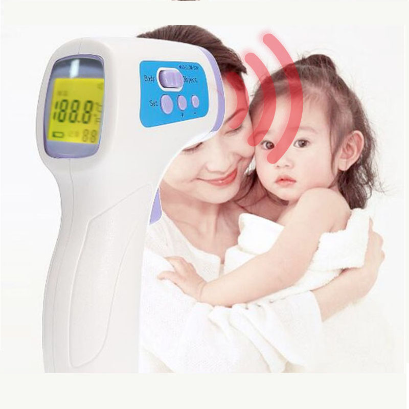 Portable Forehead Electronic IR Infrared Thermometer Non-Contact LCD Digital Temperature Fever Measurement Tester Detector for Human Baby Adult Child Body Thermometer