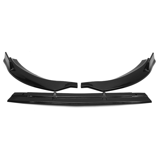 3Pcs Carbon Fiber Front Bumper Protector Lip Spoiler Covers Trim for Mercedes Vito 2015-2019