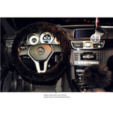 AUDEW Black Plush Steering Wheel Cover