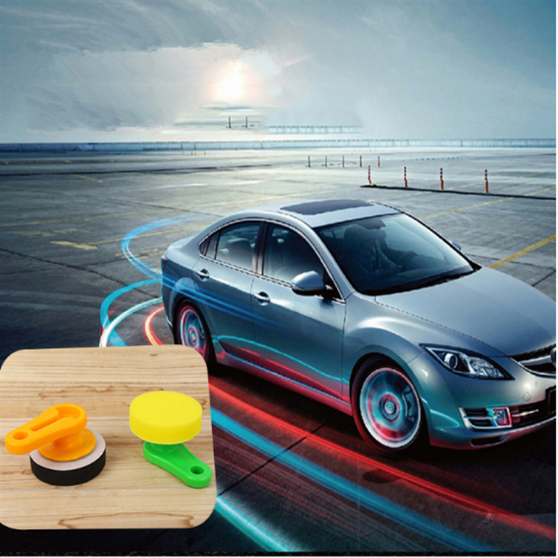Car Waxing Cleaning Sponge Delicate Soft Plastic Handle round Waxer Car Maintenance Tools