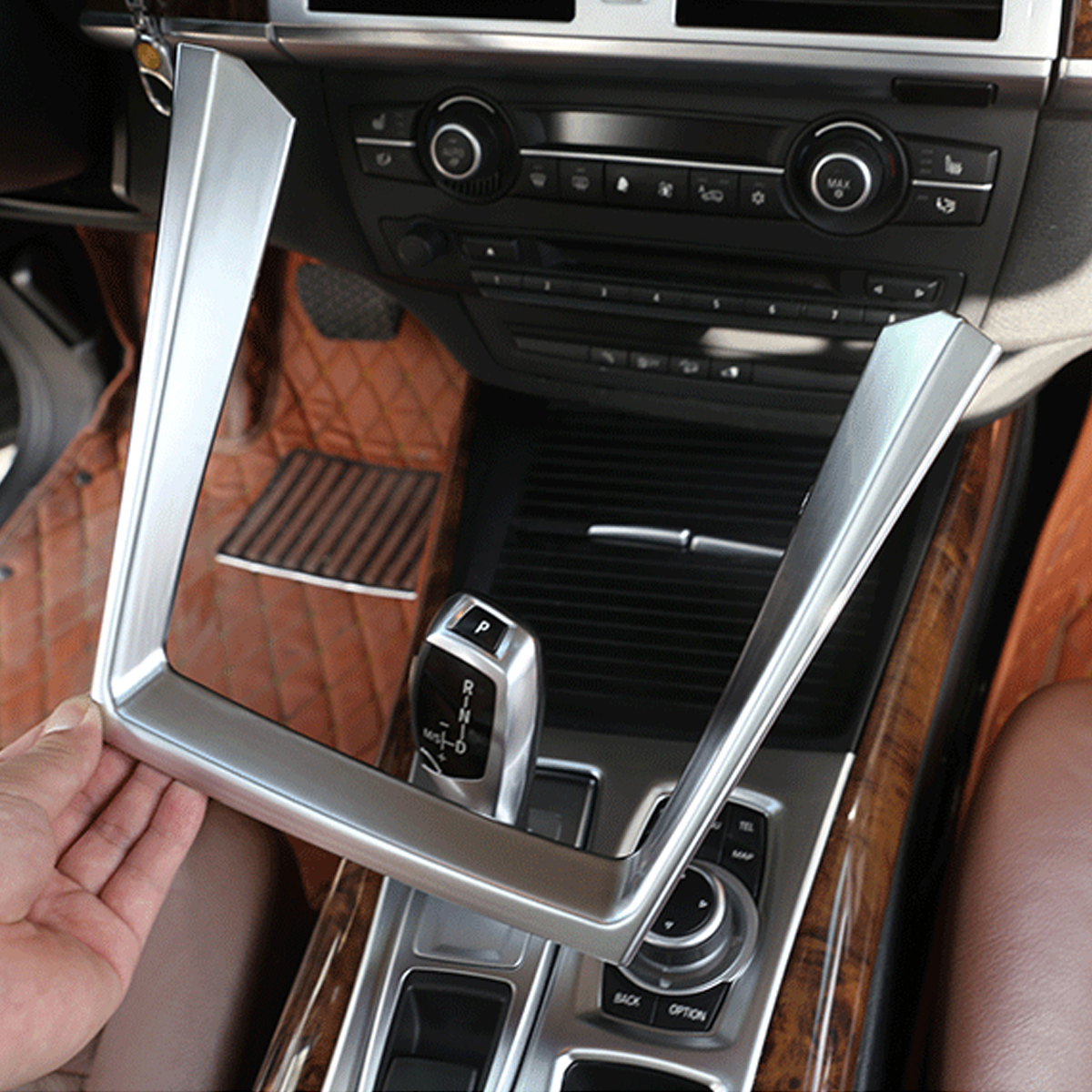 Carbon Fiber Water Cup Holder Interior Cover Trim Decor for BMW X5 E70 2008-2013